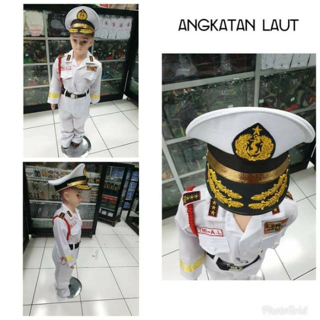 BAJU SERAGAM KOSTUM KARNAVAL ANAK TNI ANGKATAN LAUT / BAJU SERAGAM TNI ANGKATAN LAUT ANAK / KOSTUM