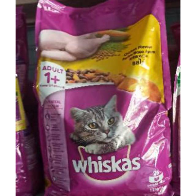 WHISKAS ADULT 1.2kg VARIAN TUNA MACKEREL CHICKEN ,