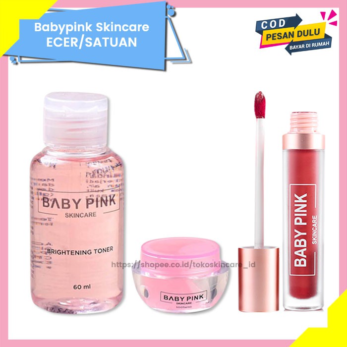 Brightening Toner &amp; Soothing Gel &amp; Babylip Berry Addict Baby Pink Skincare Oeiginal BPOM