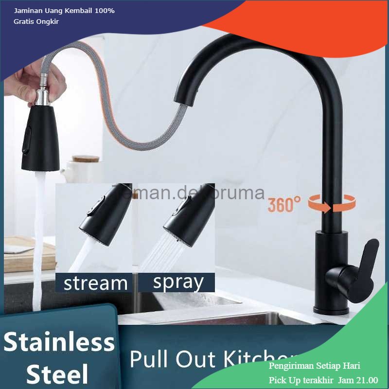 TD - RUM CpSteel Keran Air Bathroom With Pull Out Rinser Sprayer Faucet - CP12