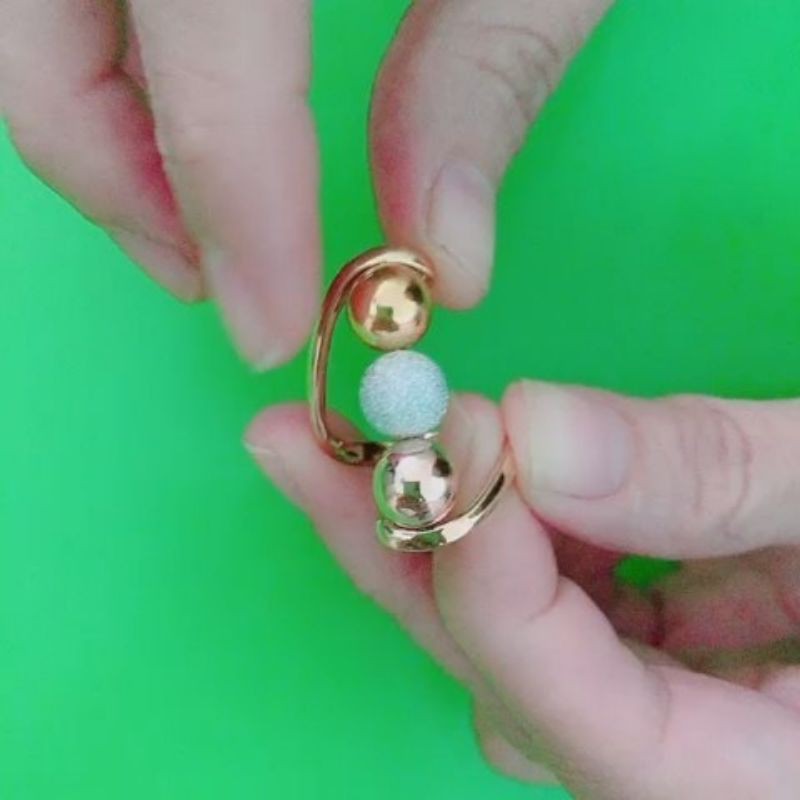 Cincin bola variasi pasir 3 warna UBS kadar 375/8K