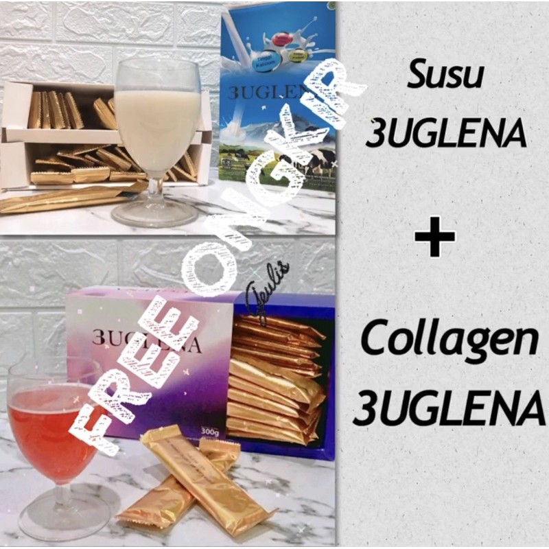PAKET MIX SUSU 3UGLENA DAN COLLAGEN 3UGLENA FREE ONGKIR