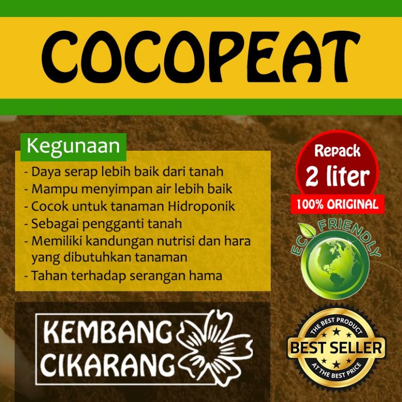 COCOPEAT MEDIA TANAM cocopit kokopit kemasan 2lt sekitar 500gr