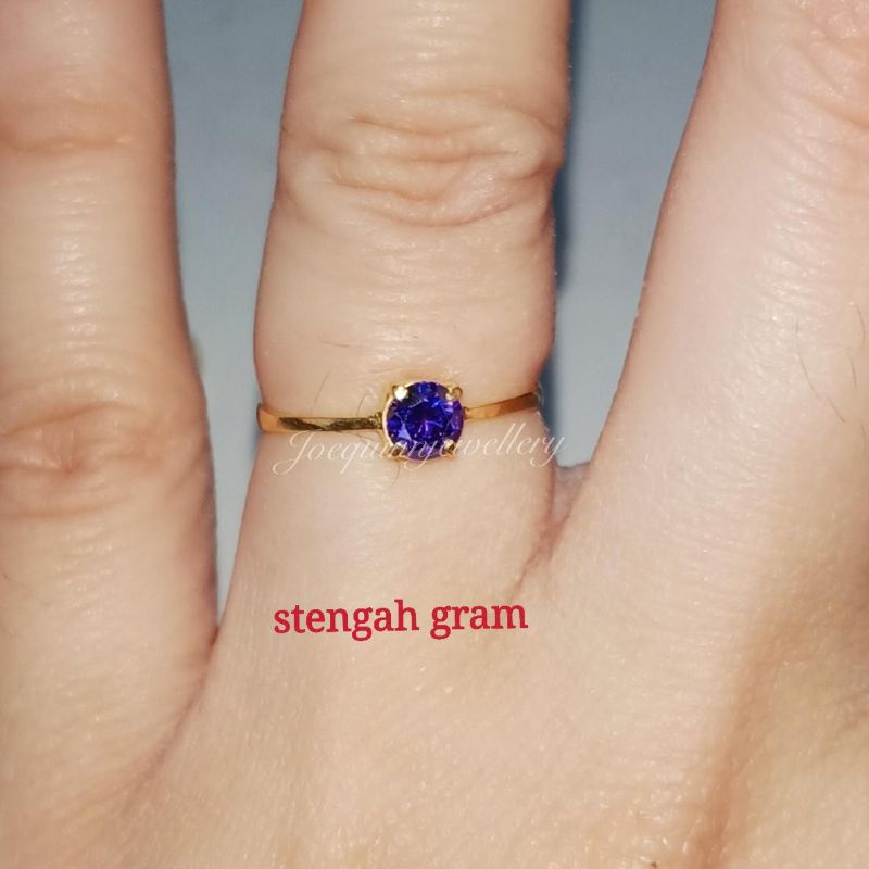 cincin mata satu emas muda stengah gram uk 7-8, 1 gram ready uk 15-21