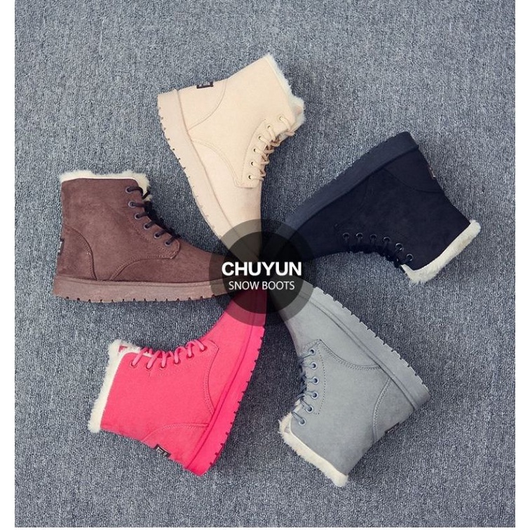 Sepatu boots winter wanita musim dingin