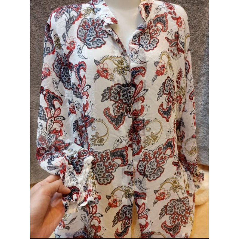 atasan lengan panjang kerut motif jumbo/kebaya bali /kebaya jumbo