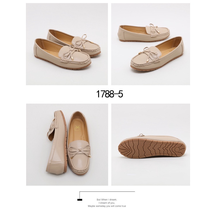 HELIVA SERA Loafer Flat Shoes Pita Depan Bahan Kulit 1788-5 Original Brand