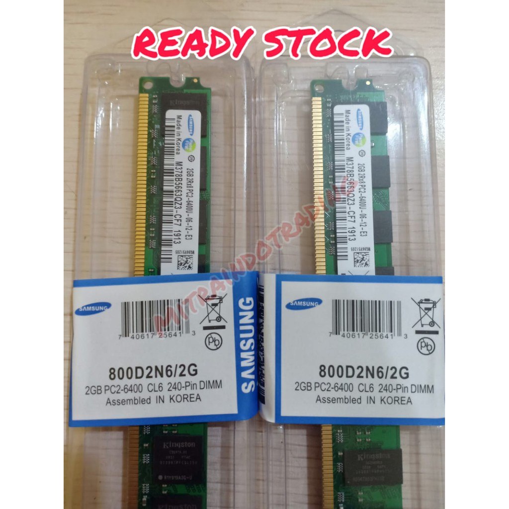 RAM SAMSUNG LONGDIMM DDR2 2GB PC6400 BERGARANSI