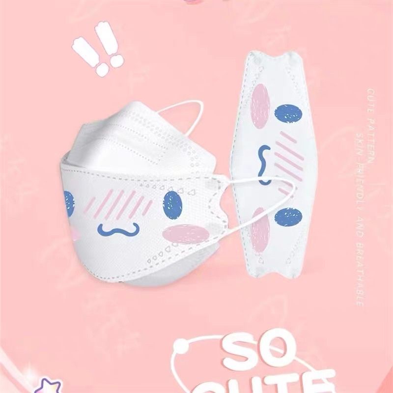 10PCS MASKER DEWASA MODEL KF94 MOTIF CINNAMOROLL SANRIO 4PLY EARLOOP CUTE KARAKTER ANIME BABY FACE U