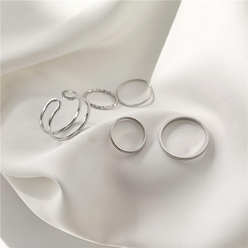 Set Cincin Jari Telunjuk Gaya Jepang Korea Untuk Wanita