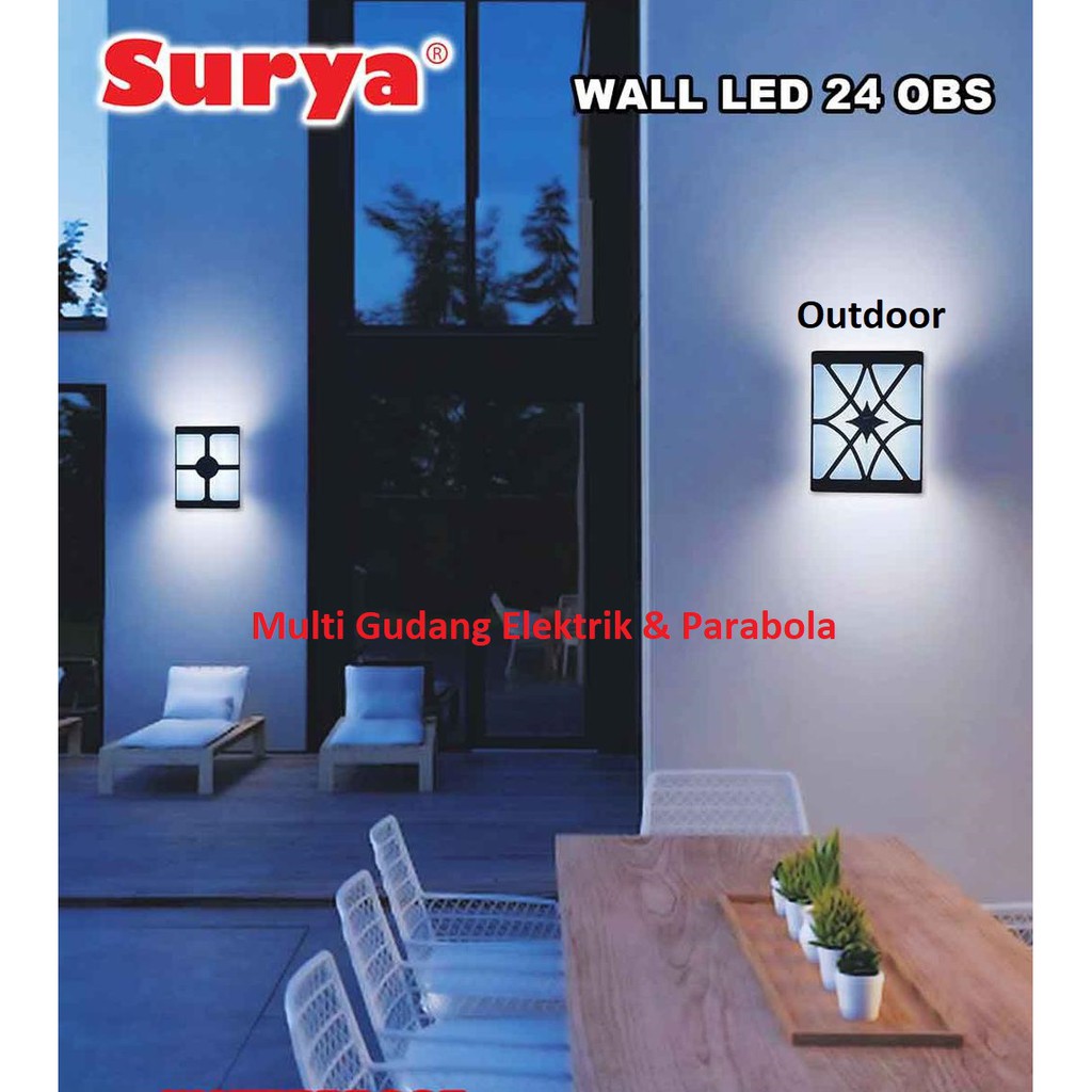 Surya Wall LED 24 W OBS Lampu Dinding Indoor Outdoor Cool Daylight SNI