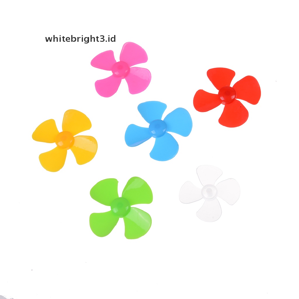 (whitebright3.id) 6pcs Baling Baling Plastik ABS 4 Bilah Ukuran 2mm X 56mm