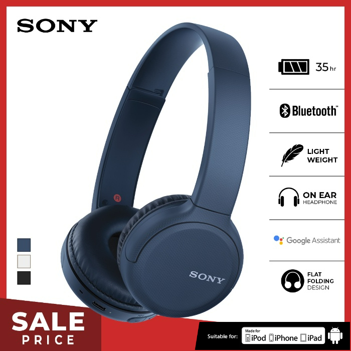 Headset Sony WH-CH510 Headset Wireless Bluetooth Battery Up to 35h With Microphone - Blue SONY Headp