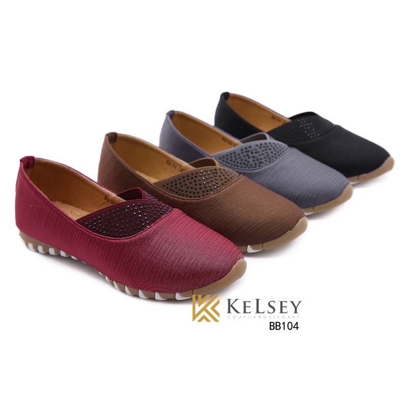 (GRATIS ALAS KAKI) NICOLE SEPATU SLIP ON KELSEY BB104  SANDAL WANITA FLAT SHOES