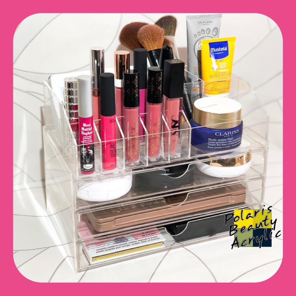 RAK KOSMETIK ACRYLIC-TEMPAT MAKEUP AKRILIK-BEAUTY CASE AKRILIK-HOTTIE