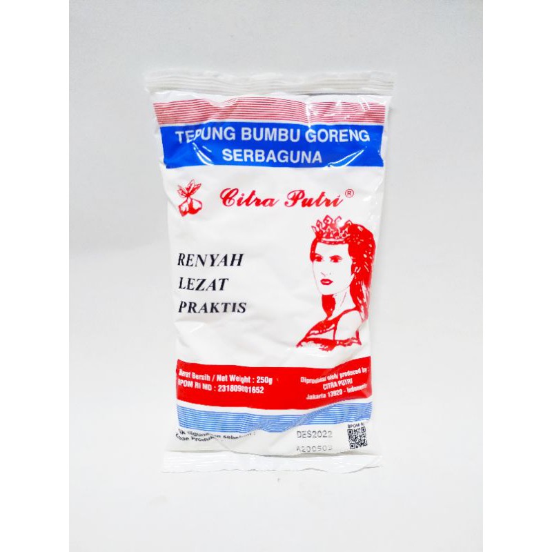 

Tepung Putri Cap Citra Putri Tepung Bumbu Goreng Serbaguna 250g