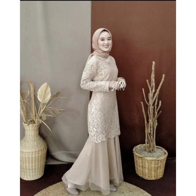 GAMIS DUYUNG TUTU BRUKAT TILE MUTIARA / GAMIS FASHION PESTA / GAMIS KEBAYA TERBARU MODEL DUYUNG / GA
