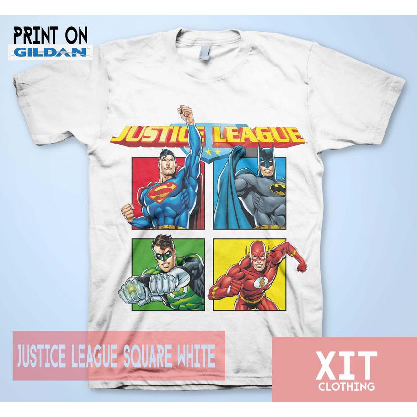 Kaos DTF Musik justice league square white