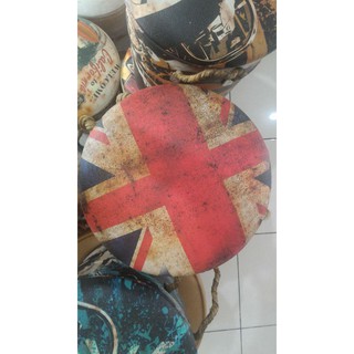 Kursi Tong Bahan Kaleng Metal Lapis Kulit Oscar Print Kursi Tong Bahan Kaleng Metal Lapis Kulit Oscar Print