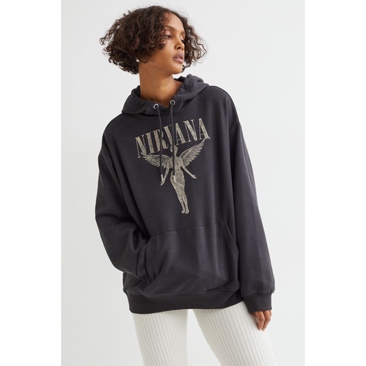 Hoodie H&amp;M Nirvana Angel Grey