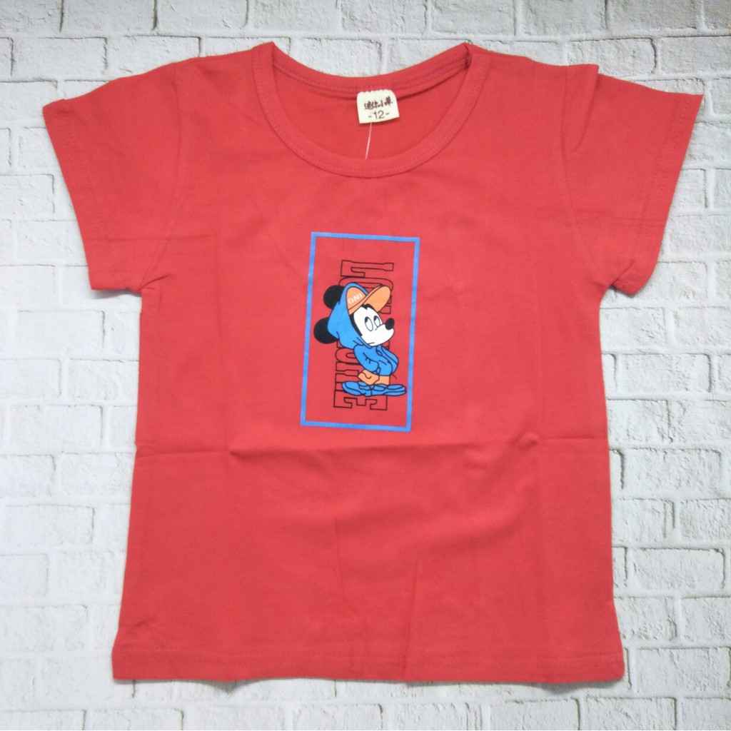 Kaos anak laki laki unisex murah usia 1-5 thn 100% import gambar LONY MOUSE