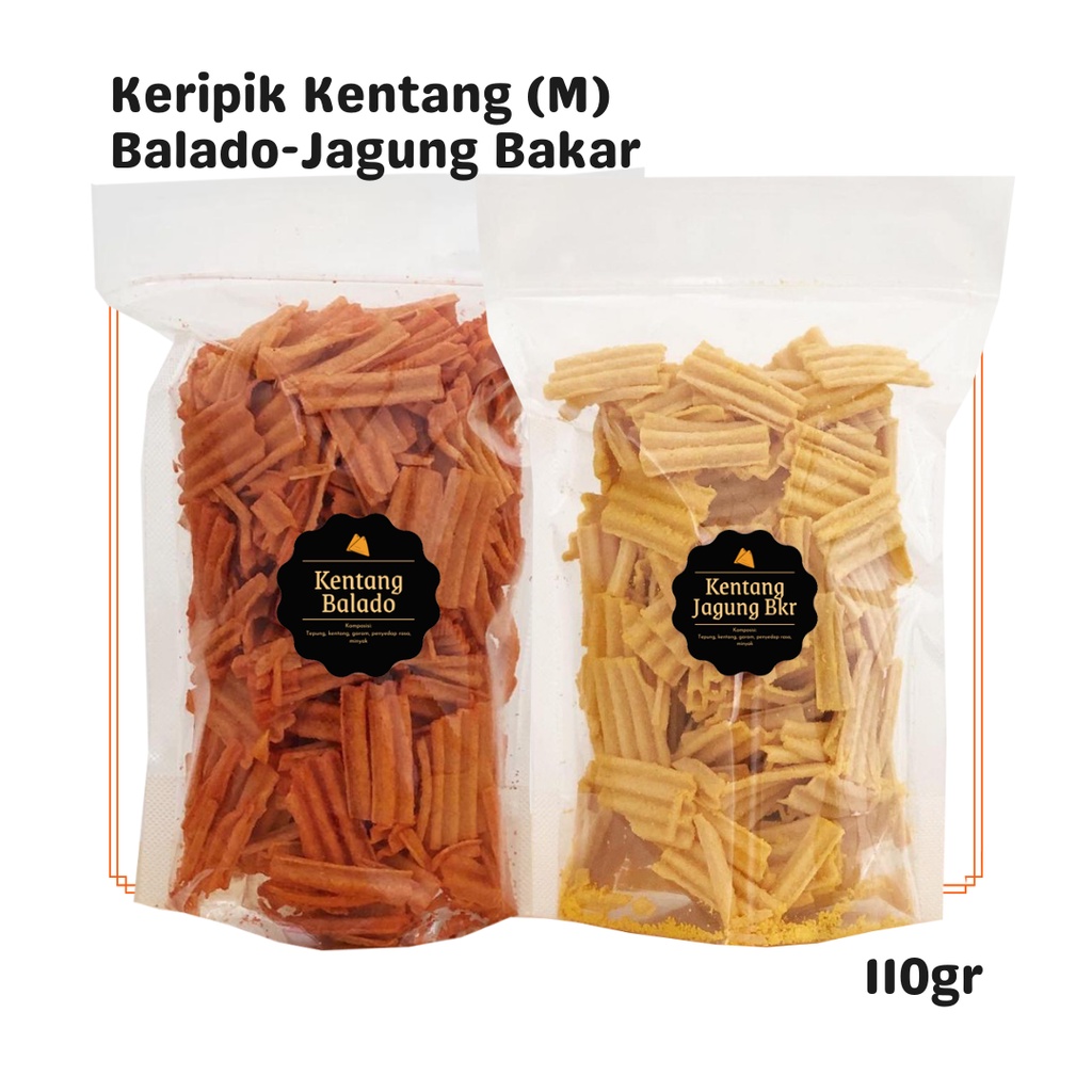 

Keripik Kentang Balado / Jagung Bakar (M) 110gr / Snack Cemilan Camilan Pedas Asin