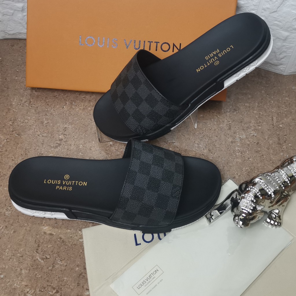 sandal lv slide sandal cowok flat sendal pria mirror