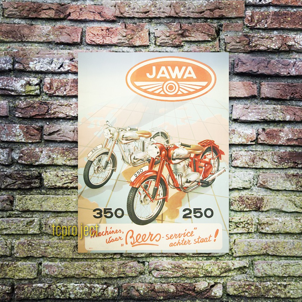 JAWA MOTORCYCLE POSTER - DEKORASI RUMAH HIASAN DINDING POSTER KAYU