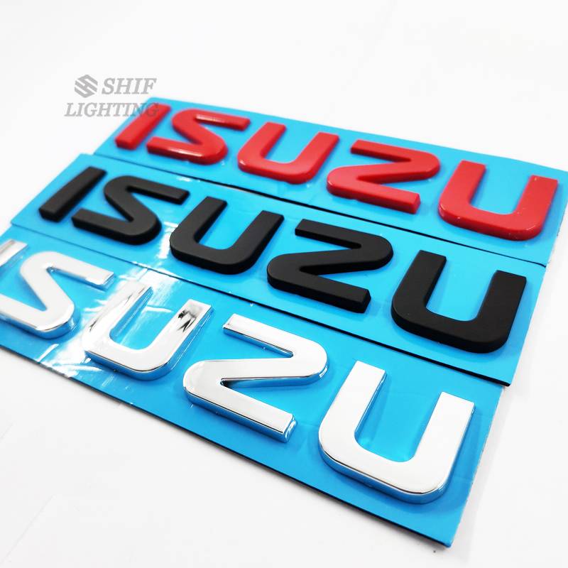 1pc Stiker Emblem Logo Isuzu Bahan Abs Krom / Hitam / Merah Untuk Bagasi Belakang Mobil Isuzu