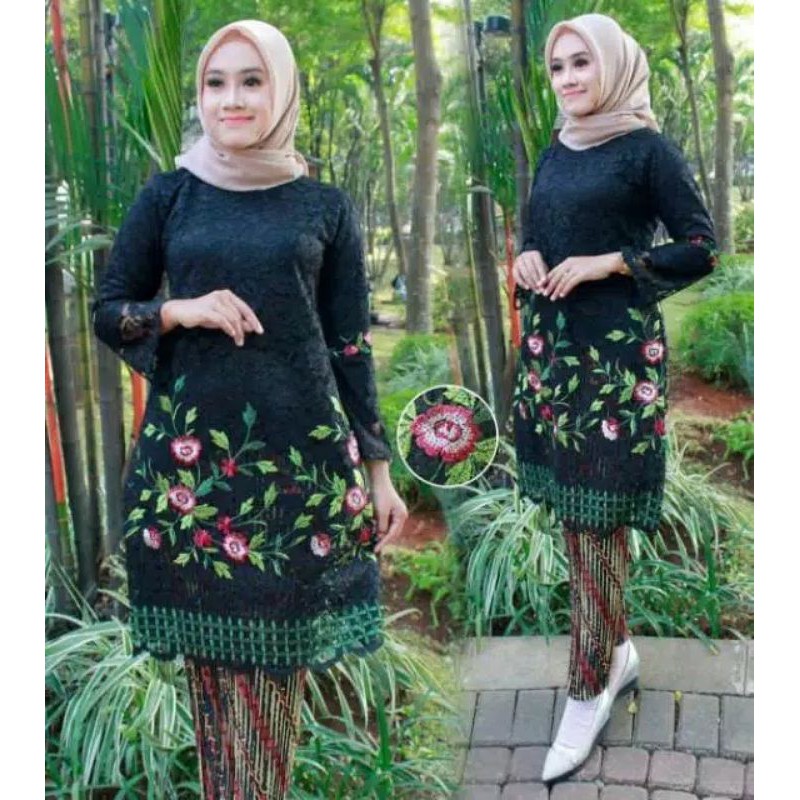 NEW KEBAYA ORIGINAL SETELAN HANABI PAGAR/TERLARIS/KOMBINASI BUNGA