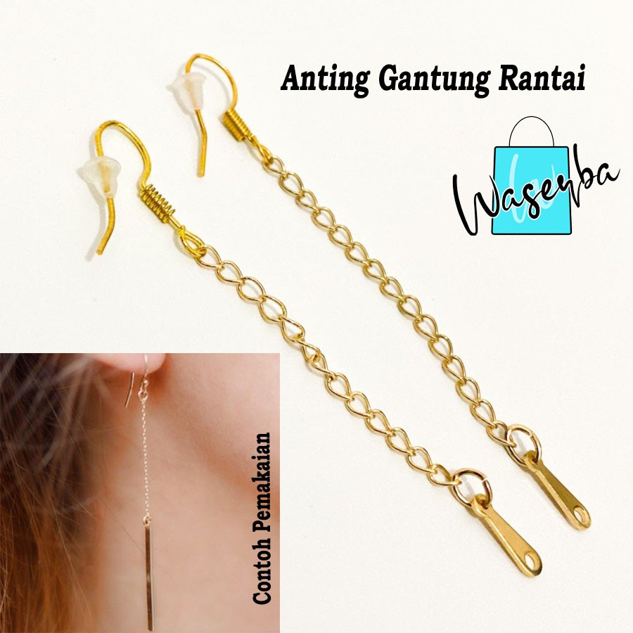 Anting Gantung Rantai Wanita Simple dan Elegan / Anting Gold dan Silver