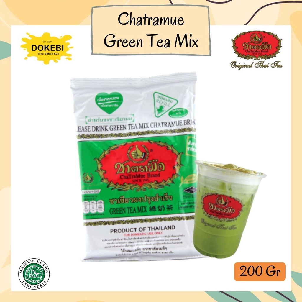 

CHATRAMUE THAI GREEN TEA 200GR - DAUN TEH HIJAU ASLI - MATCHA NUMBER ONE IMPORT HALAL - THAI TEA