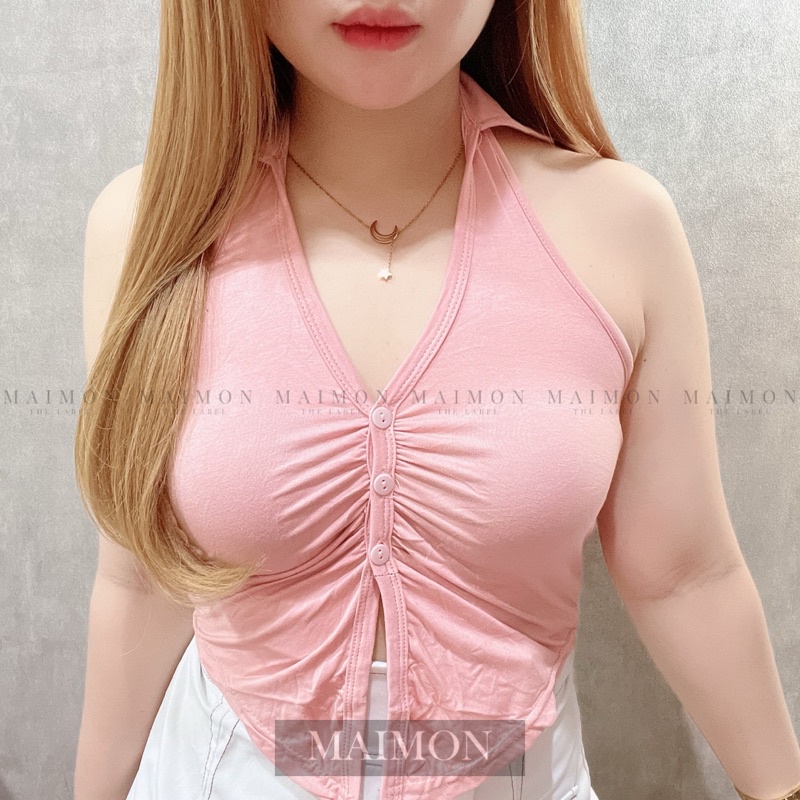 Collar Backless Top | Atasan Sexy Korean Fashion | Maimon Grosir