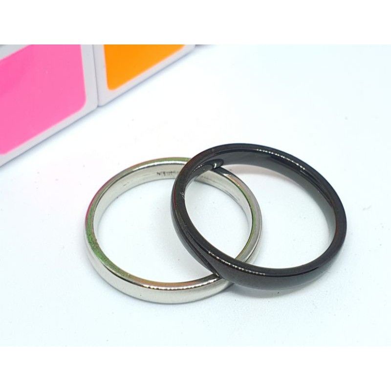 cincin titanium stainless steel, cincin couple, cicin kawin, silver gold black harga/pcs