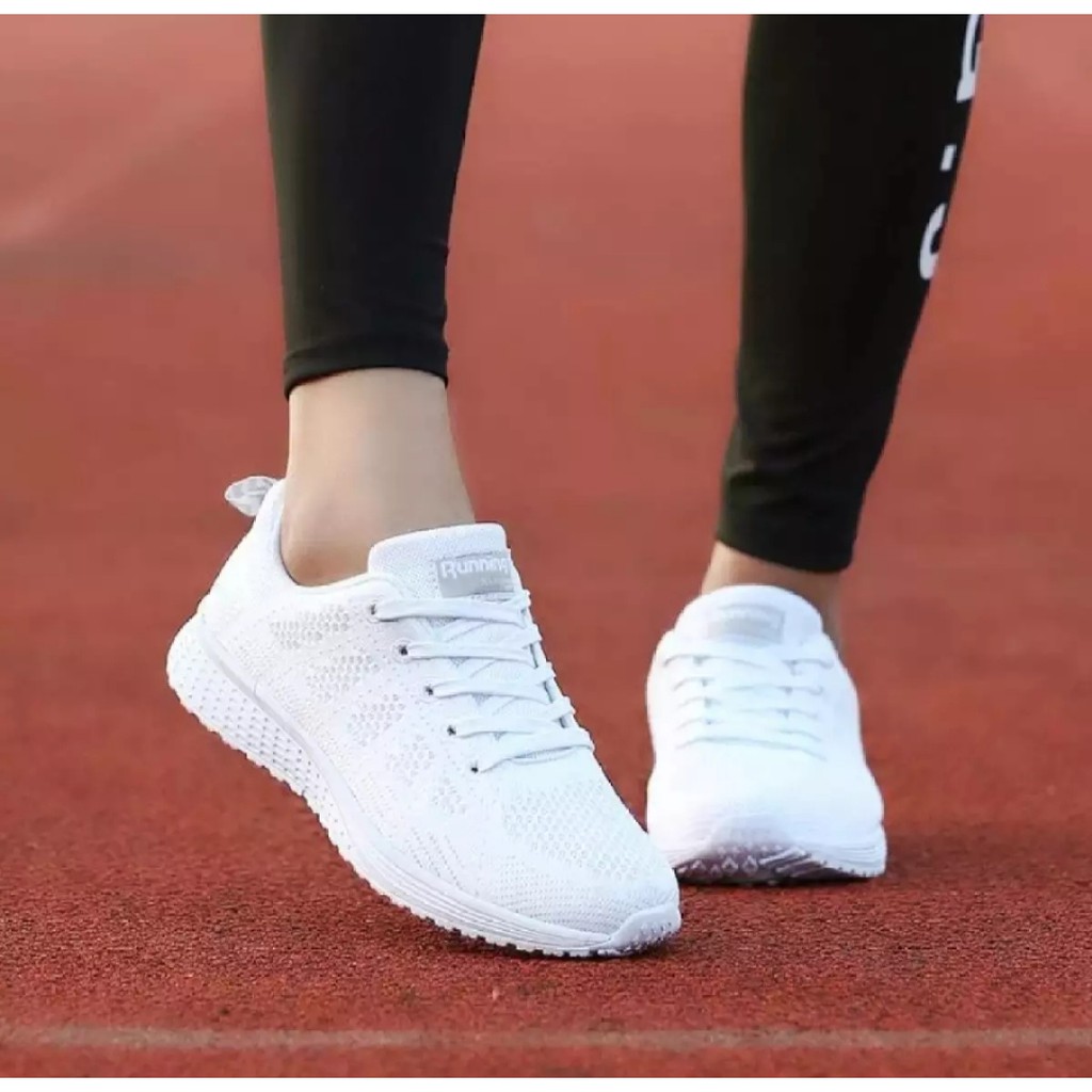 GROSIR - Sepatu Wanita Fashion Sport Modis Putih Polos