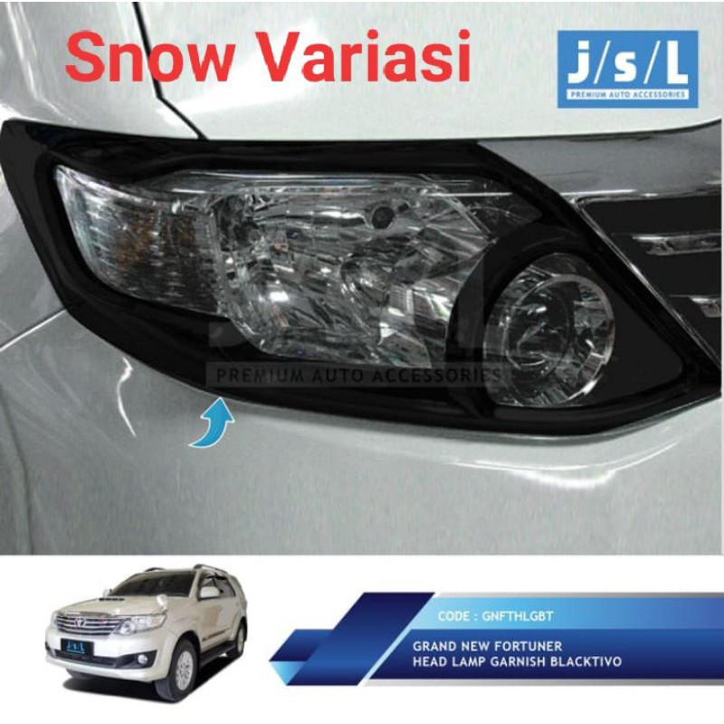 Toyota Grand New Fortuner 2014 2015 garnis lampu depan head lamp garnish blacktivo JSL