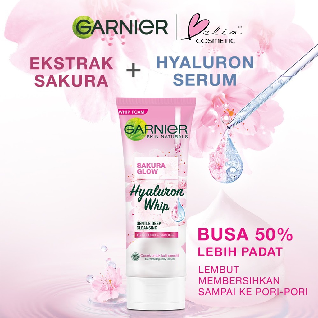 ❤ BELIA ❤ Garnier Sakura White Sakura Glow Pinkish Glow Foam | Hyaluron Whip Foam Sabun Cuci Muka Skin Care 50 100mL