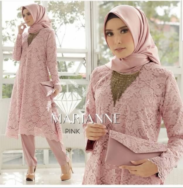 SET MARIANNE FASHION PAKAIAN WANITA SETELAN ATASAN DAN CELANA MS ADA VIDEO REAL PICT