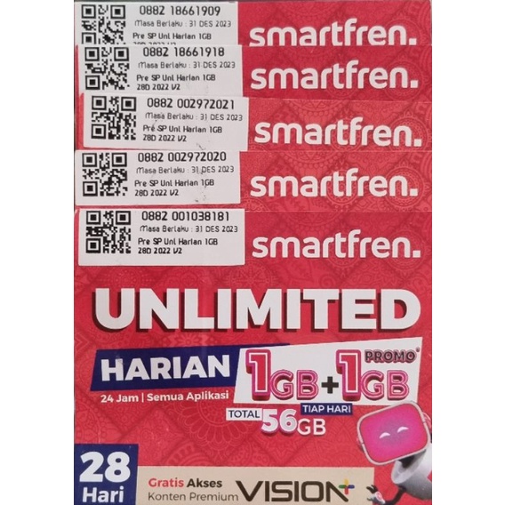 perdana Smartfren no Cantik  total kuota unlimited 1bulan