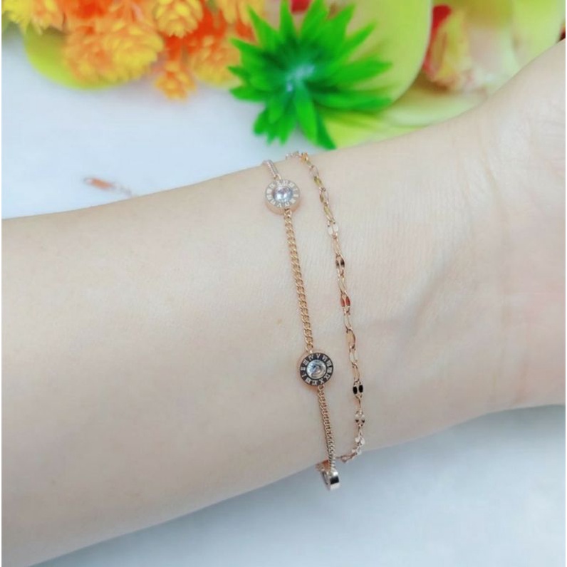 Gelang titanium / gelang nuri dua layer fashion / anti karat