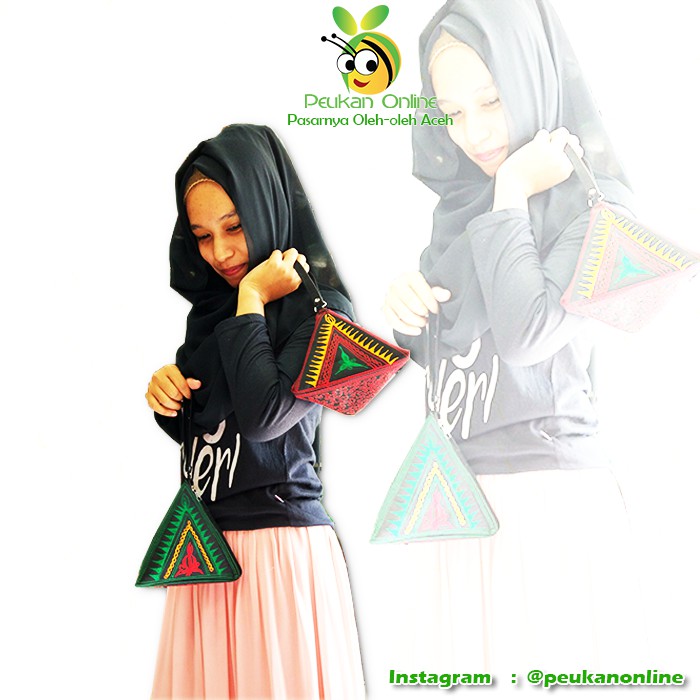 Dompet Aceh Segitiga Mini Unik - Tas Make up Aceh Limas Souvenir Pernikahan Etnik