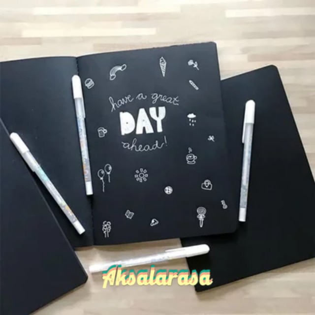

Black Plain Paper Notebook - Notebook Hitam A5