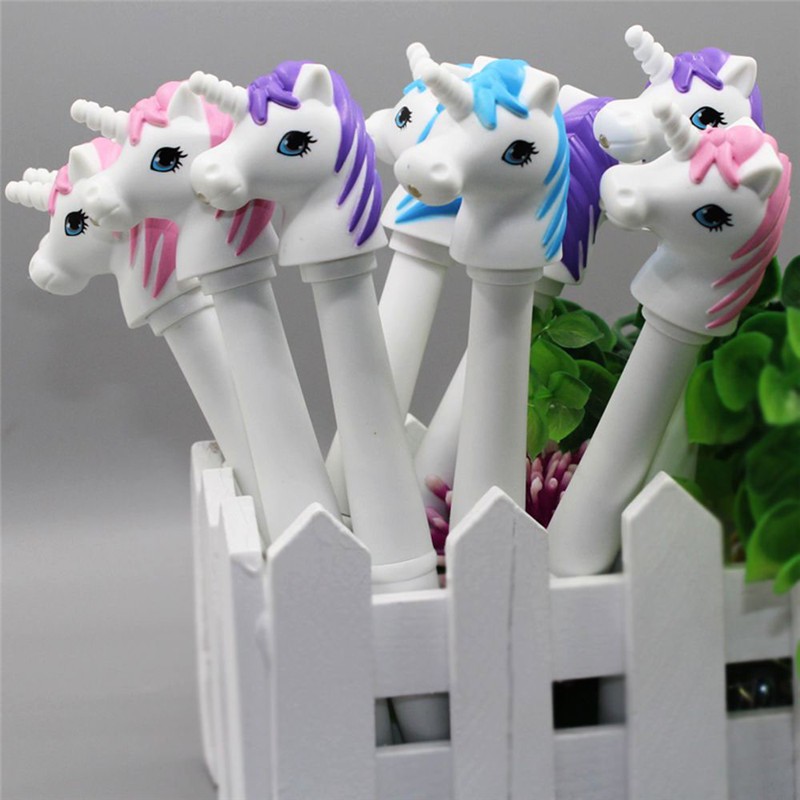 

INDORETAIL | Kartun Unicorn Kepala Glitter Torch Suara Pena Senter Menulis Pena Bolpoin Kreatif