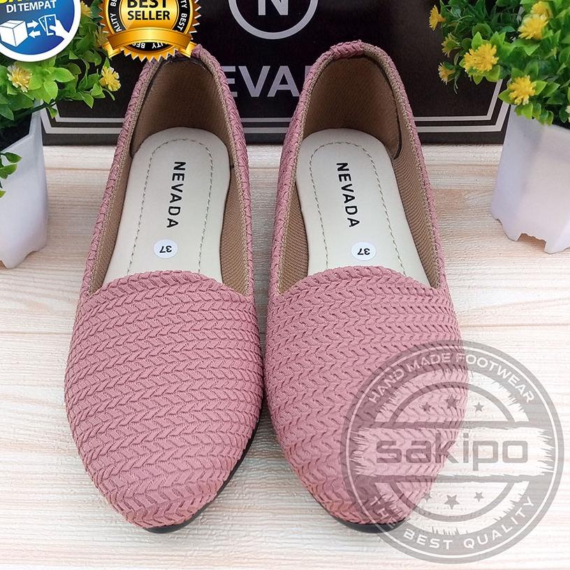 Wow Murah Meriah.. PROMO 12.12 BIRTHDAY SALE SEPATU WANITA DEWASA BALET RAJUT NEVADA TRENDI TERMURAH