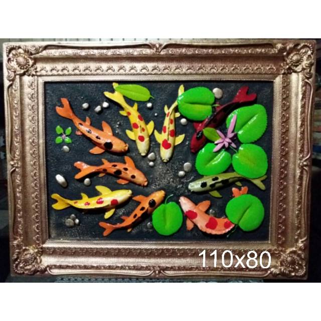 Lukisan Ikan Koi Timbul