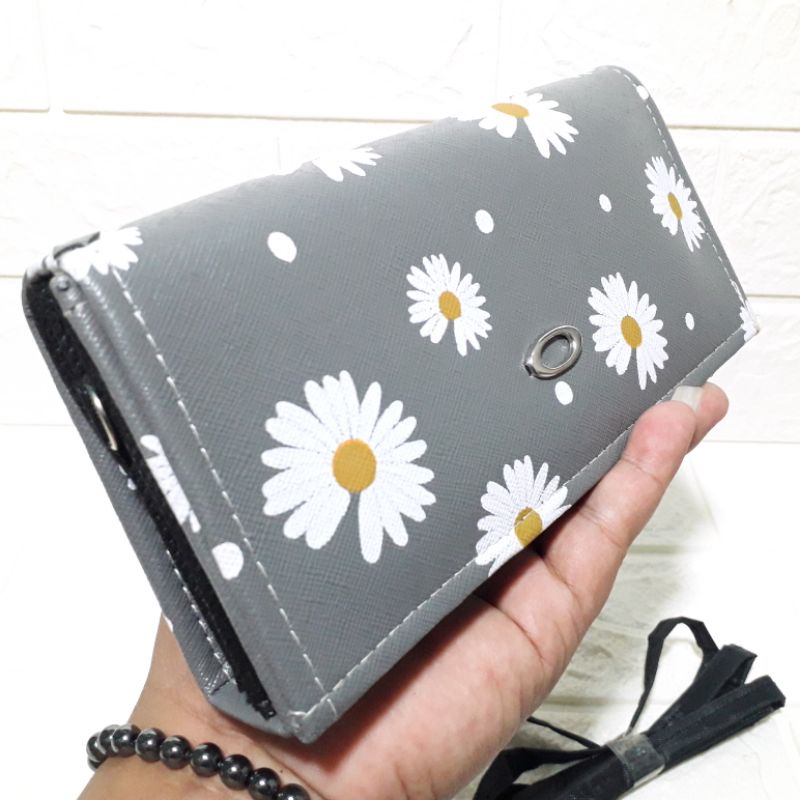 DOMPET WANITA LIPAT TALI PANJANG HARGA MURAH 024-Abu2