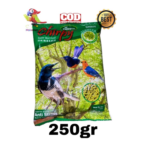 PAKAN BURUNG VOER CHIRPY HIJAU 250 GRAM PUR CIRPY 250 GRAM VOER CIRPY IJO VOER CHIRPY HIJAU