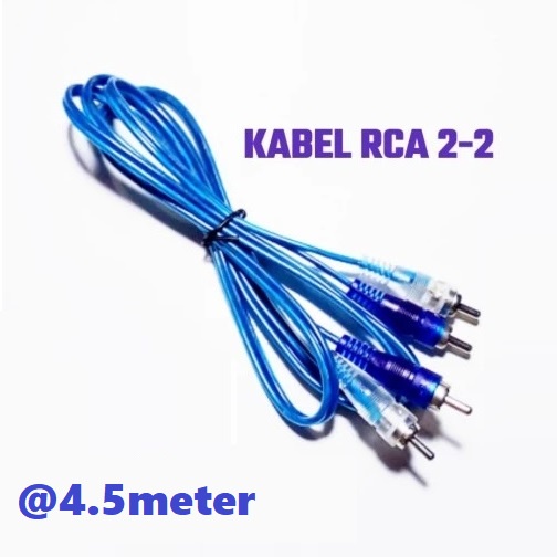 Kabel 2R2 4.5M 2 Rca to 2 Rca Transparan Plus Jack RCA Connector KOnektor Perpanjangan AUdio Video DVD Televisi Panjang 4,5 Meter