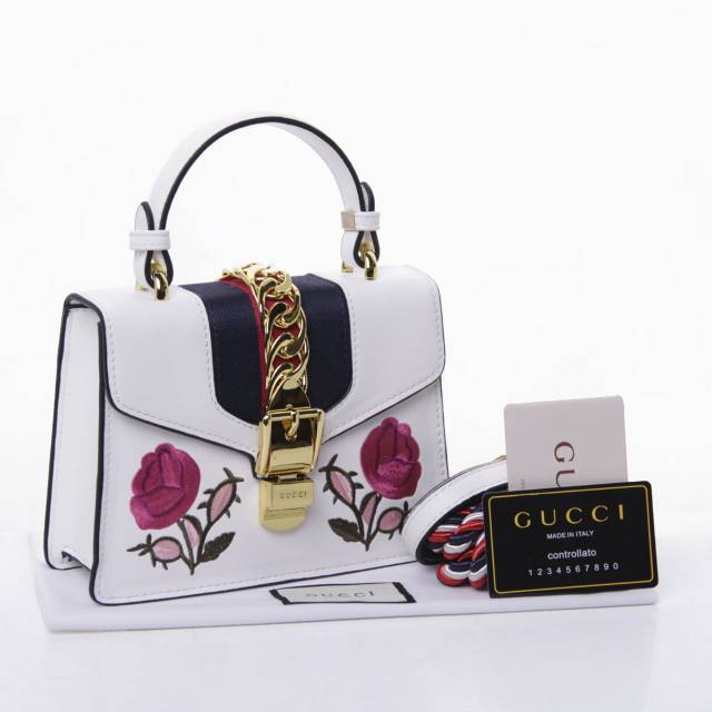 Gucci Sylvie Leather Floral Mini Bag
