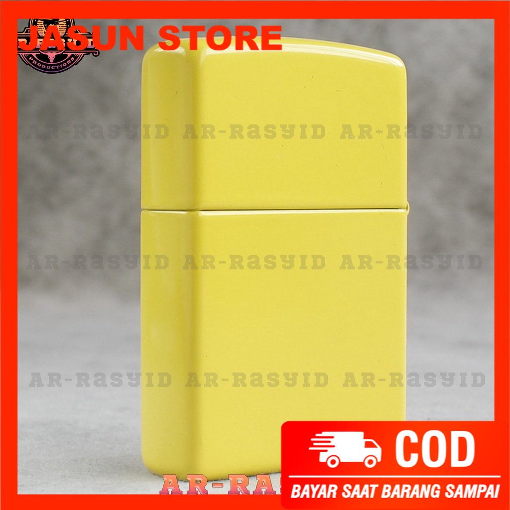 BISA COD! Korek Api Minyak Zippo Matte Yellow Kuning Polos 24839